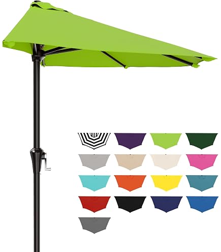 International Caravan St. Kitts 9-Foot Wall Hugger Patio Umbrella Black YF-1147-2.7M-BK, 9 ft : Patio, Lawn & Garden