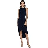 Maggy London Womens Sleeveless Jewel Neck Asymmetrical Midi for Wedding Guest | Cocktail Dress for Women