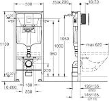 GROHE Rapid SL 1.13m Toilet Cistern Frame 3-in-1 w/ Skate Cosmopolitan Chrome view 2