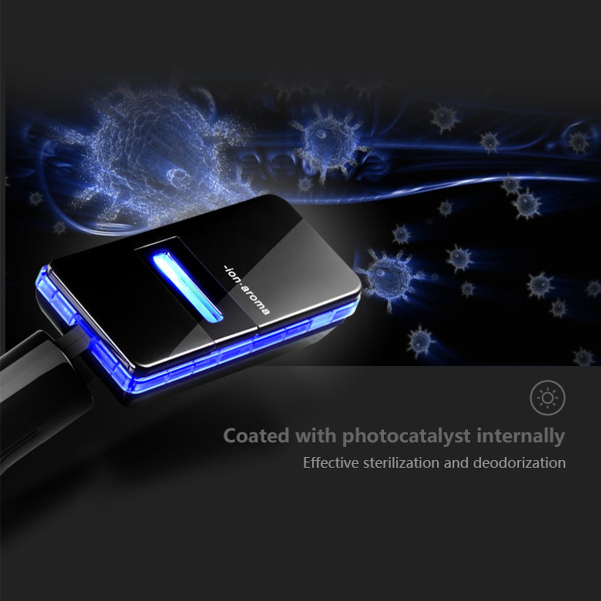 Aromatherapy Essential Oil Diffuser Car Air Freshener, Ionic Air Cleaner Remove Smoke, Odor, Cigarette Smell, Dust, Ideal for Automobile / RV Accessories & Car Gift | CE, FCC and RoHS Certified