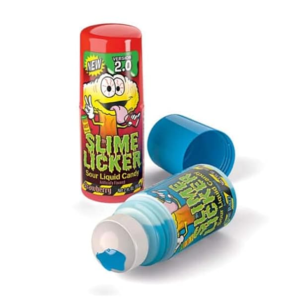 TOXIC WASTE SLIME LICKERS CANDY 2.0, BLUE RASPBERRY & STRAWBERRY – 2 OUNCE (PACK OF 12), ROLLER CANDY NEW VERSION! – BUNDLED WITH MUNCH MANIA ACCESSORY