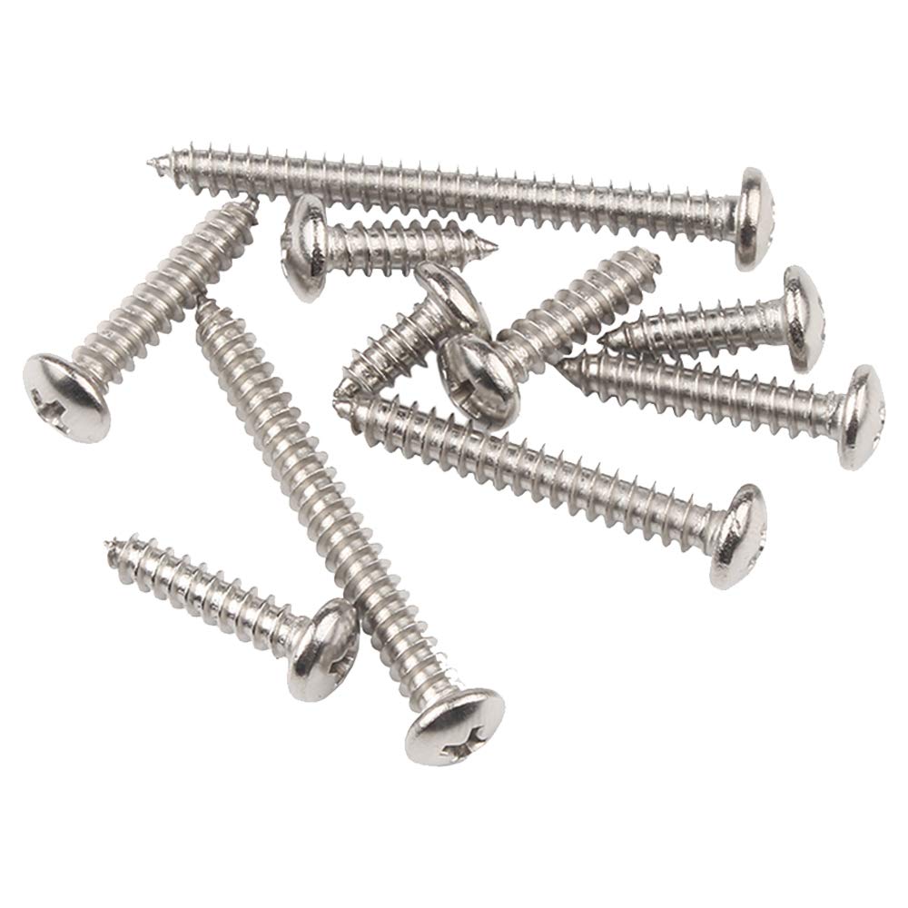 DAZISEN M2.6 Screw Stainless Steel Round Head Cross Self-Tapping Screw, Woodworking Accessories for Outdoor Wet Places,100Pcs*（M2.6 * 5Mm）