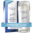 Secret Antiperspirant Clinical Strength Deodorant for Women, Invisible Solid, Completely Clean, 2.6 oz, Package may vary