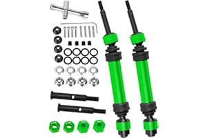 RCMYou Rear Drive Shaft CVD & Front Axles Upgrades Part for 1/10 Rustler VXL 2WD,Stampede VXL 2WD,Stainless Steel #45 Driveshaft with Hex,Green