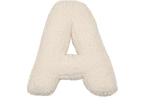 Soft Letter Plush Pillows, Cozy English Alphabet Cushions for Living Room, Sofa, Bed, Car (A)