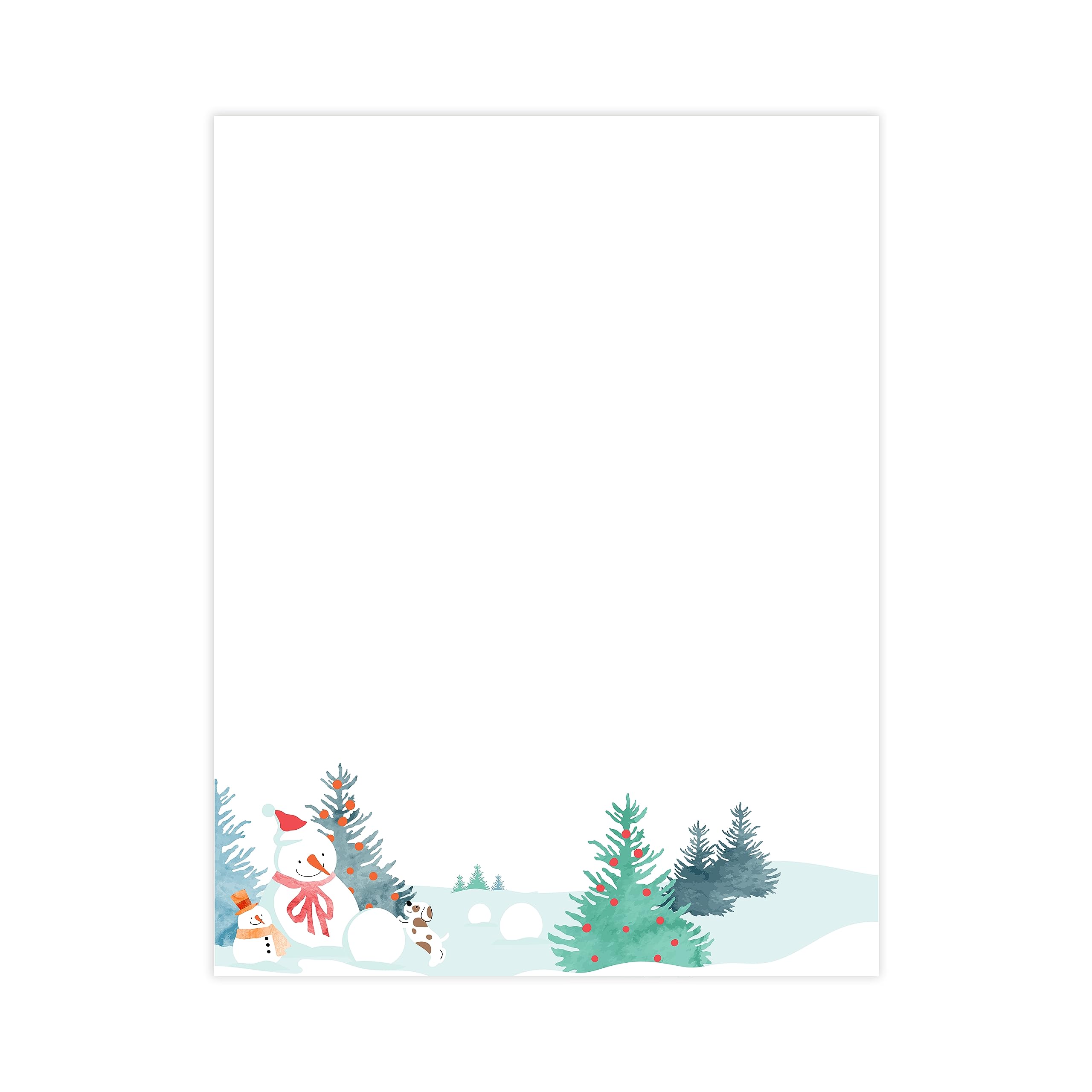 easykart labels Christmas Stationery Paper Letterhead Sheets 60 Pack Holiday Xmas Theme Design for Writing Letters Computer Office Notes & Printing Supplies Size 8.5" X 11"