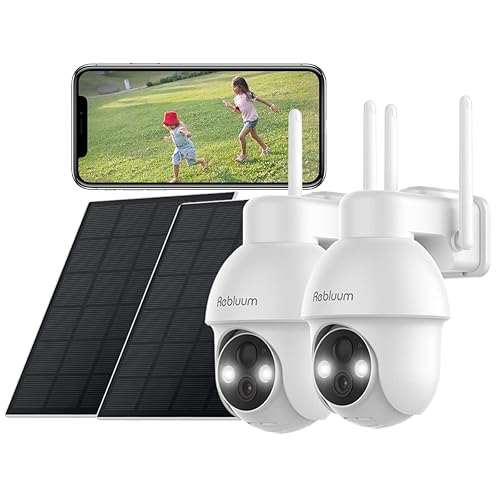 2K】 Solar Powered Security Cameras Wireless Outdoor, Pack, Pan