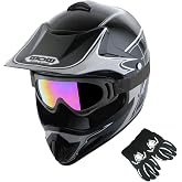 WOW Youth Kids Motocross BMX MX ATV Dirt Bike Dianosour Helmet Dragon + Goggles + Martian Youth Glove Bundle: HJOY MG Bundle