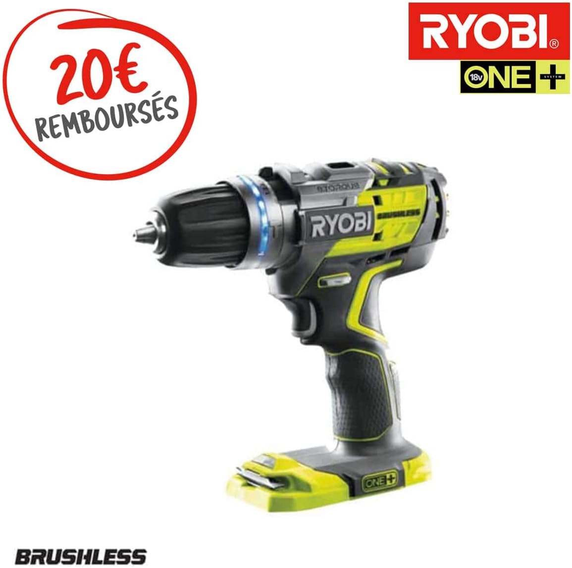 SCREWDRIVER DRILL WITH PERCUSSION | WITH MOTOR WITHOUT 18V SCRUBBER, | RYOBI | MODEL R18PDBL-0 | ONE +