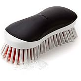 OXO Good Grips Heavy Duty Scrub Brush | Cleaning Essentials, Nylon, Angled Bristles, Cleans Corners, Ideal for Pots, Grills, Dishwasher Safe, Kitchen, Sponge