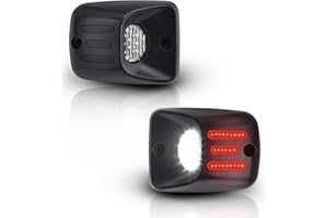 Asgohme White LED License Plate Lights with Red OLED Neon Tube Tag Lamp Assembly Replacement Compatible with Toyota 1995-2004 Tacoma Pickup Truck, Pack of 2