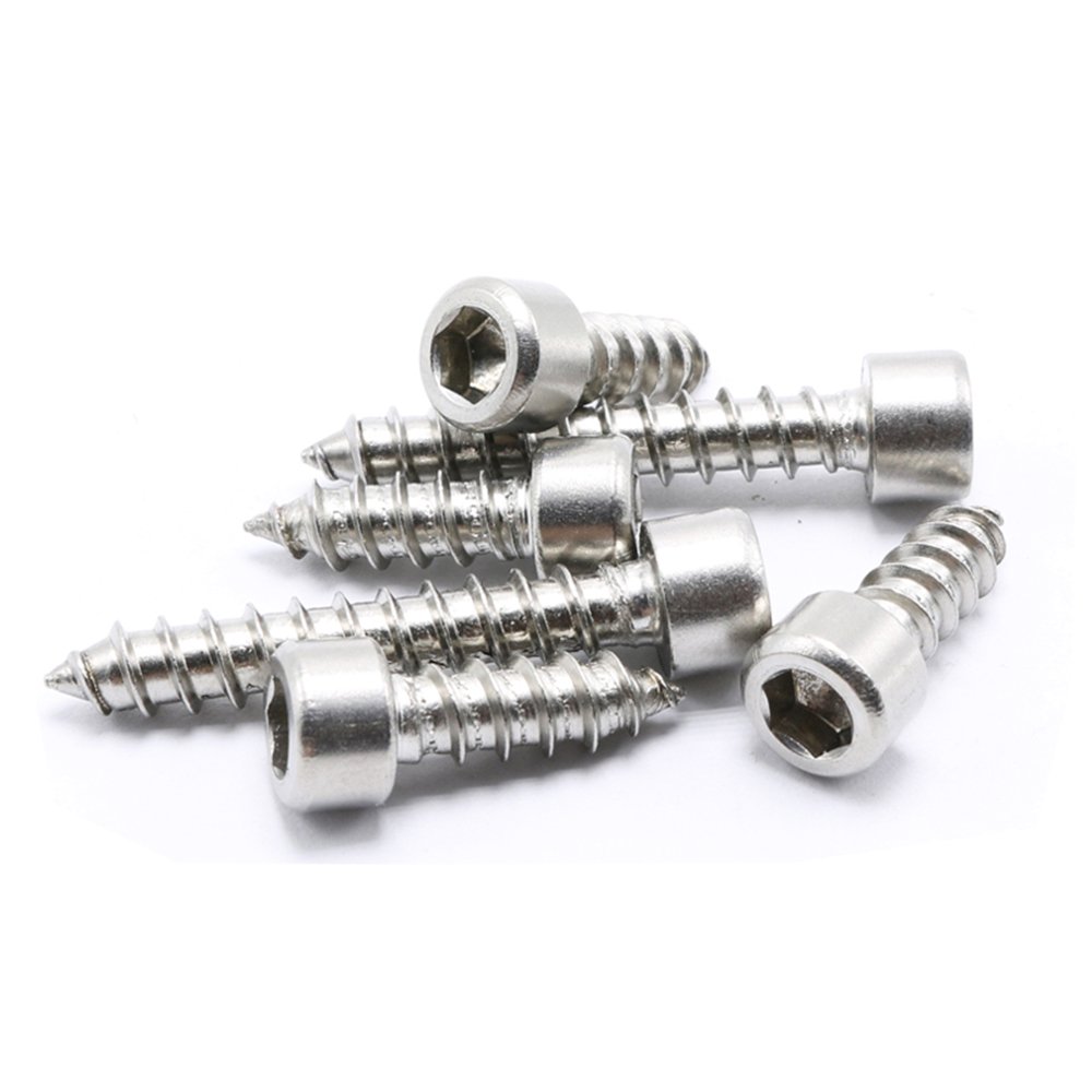 M4 x 14mm M4 30Pcs Tapping Screws Stainless Steel Hex Socket Cap Head