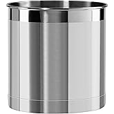Oggi Stainless Steel Jumbo Utensil Holder - 7" Utensil Caddy, Weighted Base for Stability - Extra Large Utensil Crock and Countertop Utensil Organizer, Stainless Steel