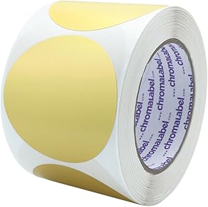 ChromaLabel 3 Inch Color-Code Dot Labels | 500/Roll (Metallic Gold)