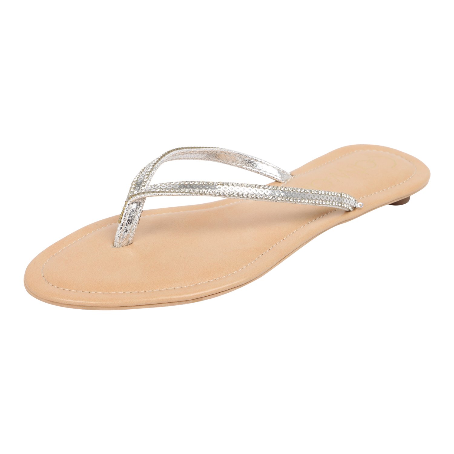 catwalk silver slip-on sandals for women