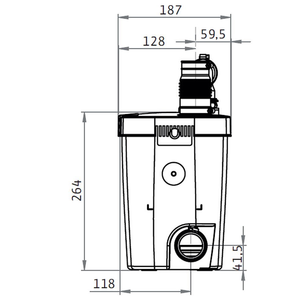 3 Anschlusse Wilo-HiDrainlift 3-35 Spulmaschine und Waschbecken 7 bar ...