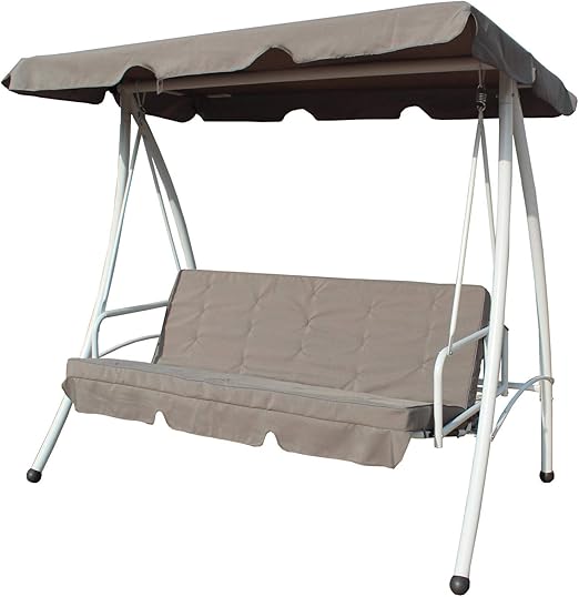 Amazon De Manieri Schaukel Bett Garten Aus Metall 3 Sitzer Havana Top Grau