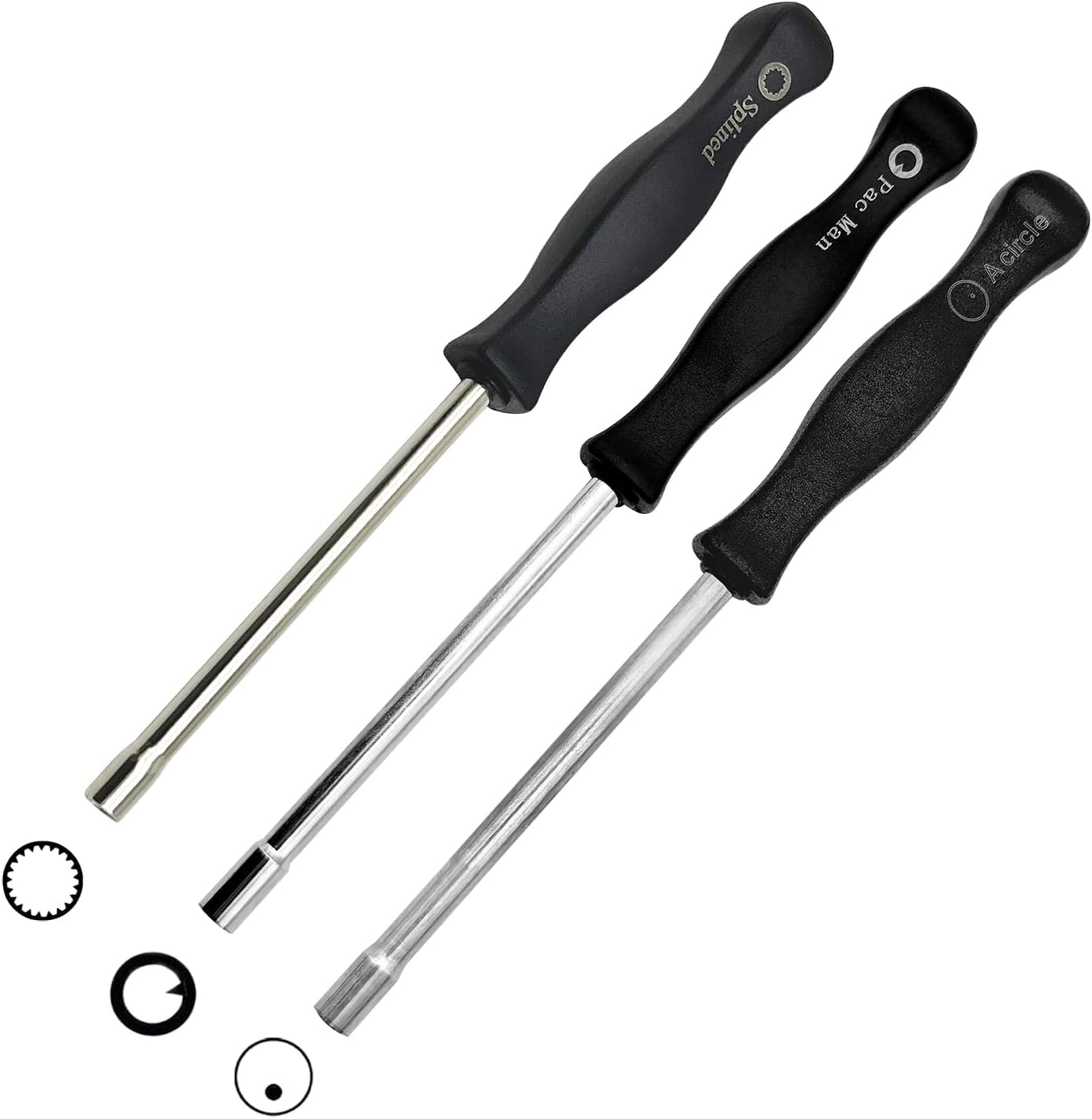 LiteTour 3 Pieces Carburetor Adjustment Tool kit(21 Teeth Splined, Pac Man, A-Circle) for 2 Common Cycle Carburator Adjusting Small Engine Carb Tune up Adjusting Tool
