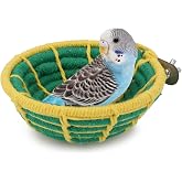Hypeety Bird Breeding Nest Handmade Cotton Rope Bird Hatch House, Green | Cozy handmade cotton rope breading nest, for small parrots/budgie/parakeet/cockatiel/conure/canary/finch/lovebird cage, 5.1''
