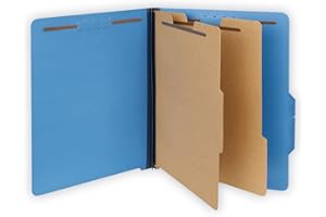 Universal UNV10301 Bright Colored 2-Divider Letter Size Pressboard Classification Folders - Cobalt Blue (10/Box)