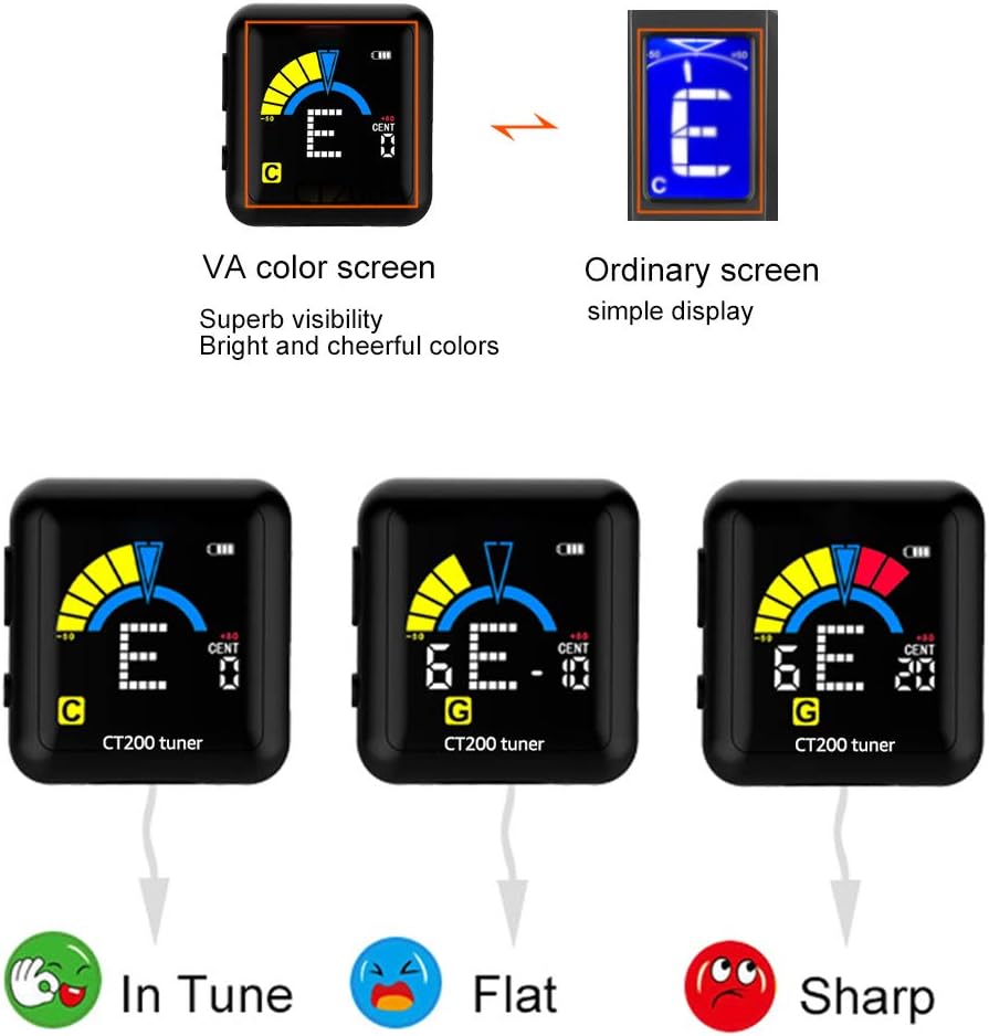 CANTUS Guitar Tuner Rechargeable Clip on for Guitar Bass Ukulele Violin - Image 5