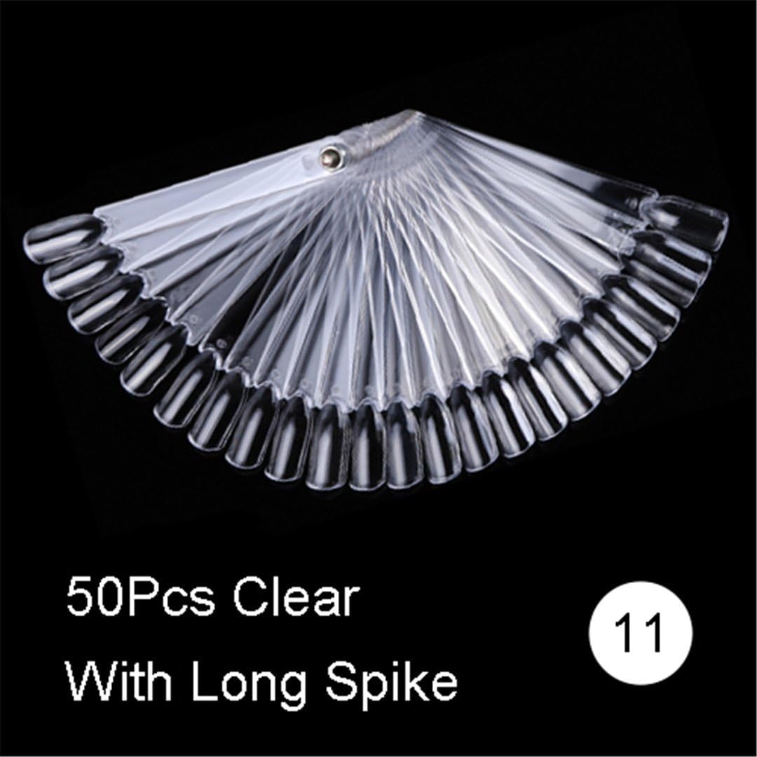 Transparent/Natural Fan Board Display Nail Art Tips False Round Hoop Stick Practice For Polish Gel Showing Tools NC200 11