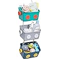 LUFOFOX Bath Toy Storage Organizer Basket, 3 Layers Colorful Robot Modeling Wall Mounted Kids Hanging Shower Caddy with Hooks for Shampoo