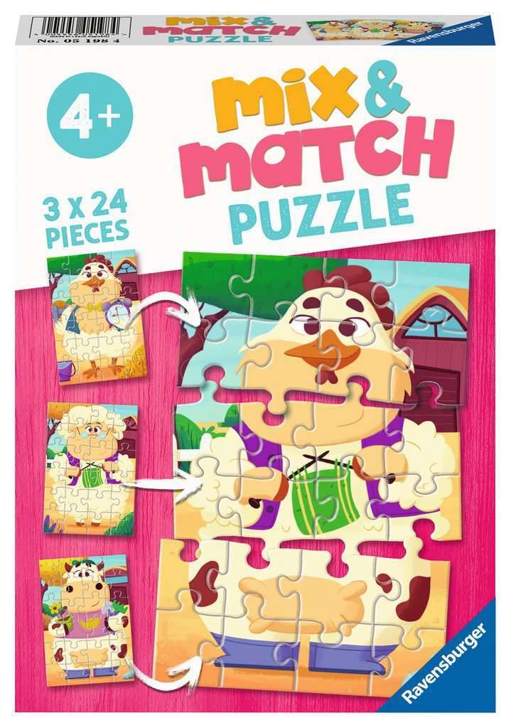 Ravensburger Children's Puzzle - 05198 Mix & Match My Farm Friends - Puzzle for Children from 4 Years with 3 x 24 Pieces