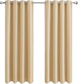 Aspire Homeware Blackout Curtains 66x72 Cream Eyelet Thermal Insulated