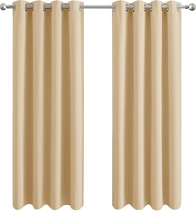 Aspire Homeware Blackout Curtains 66x72 Cream Eyelet Thermal Insulated