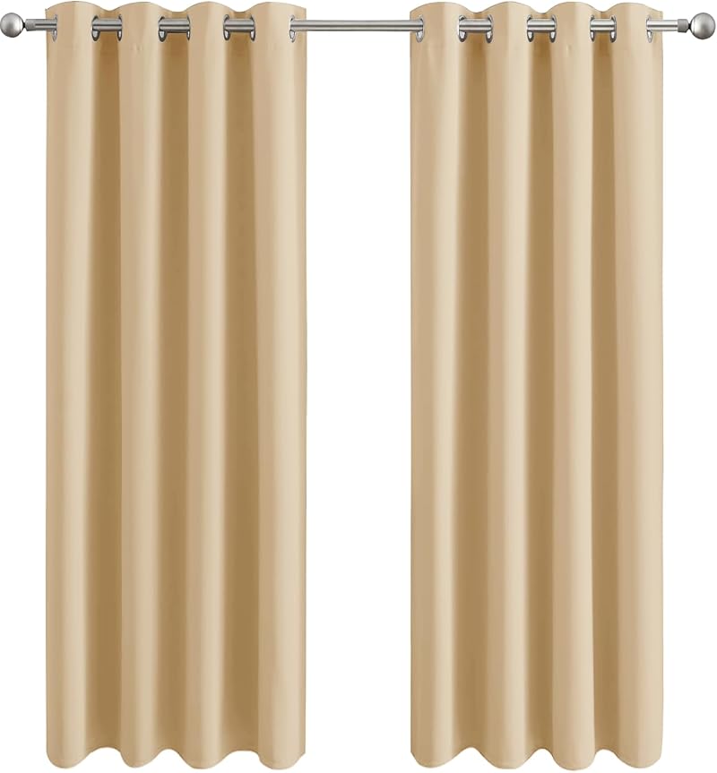 Aspire Homeware Blackout Curtains 66x72 Cream Eyelet Thermal Insulated