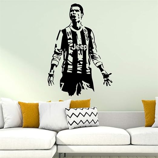Zqyjhkou Futbol Cristiano Ronaldo Pegatinas De Pared Calcomanias