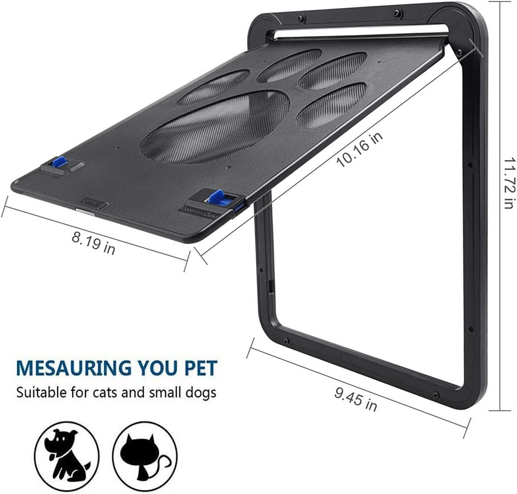 ZB ZealBoom Cat Flap Dog Flaps Pet Flap Screen Door Lockable Easy