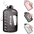 JIMACRO Water Bottle, BOTTLED JOY 1 Gallon Sports Water Bottle with Time Markings and Reusable, 128 Oz Leakproof DUNDUN Water Bottle BPA-Free, Flip Top for Sports, Cycling, Camping