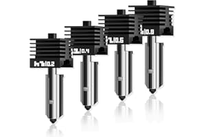 SAHVAIM 4-Pack Bamboo Lab H2/P2S Hotend for H2S/H2D/H2C/P2S 3D Printer, Quick Swap Hardened Steel Nozzle Assembly 0.2mm 0.4mm 0.6mm 0.8mm for High Speed 3D Printing, H2 Extruder Print Head,3D Printer Parts