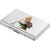 BONSYL Credit Card Holder, Slim RFID Blocking Card Holder Wallet, Fashionable Design and Artistic Patterns Metal Credit Card Holder Wallet, for Men Women.(6 Slots/Silver/A)