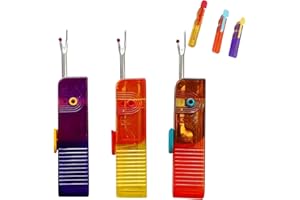 3 Pack Seam Ripper Set, Portable Collapsible Thread Remover with Stainless Steel Blade, Mini Sewing Tool for Clothes Repair, 