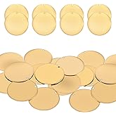 25 Pcs Solid Brass Tags for Stamping 1Inch Circle Brass Blanks Key Tags Round Golden Metal Tag with Hole for Pets Plants Valve Keys