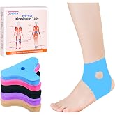 IEADEN Precut Kinesiology Tape for Ankle, 20 Pcs, Blue | Ankle Support &amp; Stability, Ankle Pain Relief, Waterproof &amp; Elastic, Breathable, Hypoallergenic, Latex-Free