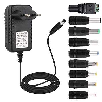 EFISH DC-Netzteil 12V 1A,AC 100-240V bis DC 12V Netzkabel tragbares Ladegerät für LED-Streifen,Fischbecken,Radiowecker,Scanne