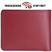 FLYHAWK Genuine Leather RFID Blocking Wallets Mens Biford Wallet (ONE SIZE, RED)