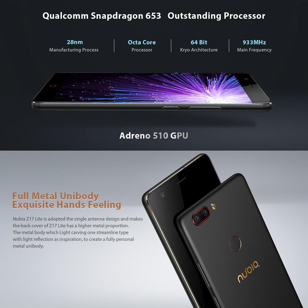 Amazon Nubia Z17 Lite グローバル 日本語対応 6gb 64gb 5 5 インチ Simフリースマートフォン本体 Snapdragon 653 オクタコア Android 7 1搭載 指紋認証 16mp 13mpデュアルリアカメラ 4g Let携帯電話 30mah 高速充電 電力モード 家電 カメラ オンライン通販