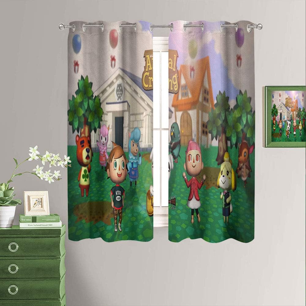 Bedroom Curtain Panels Animal Crossing New Horizons Game Thermal