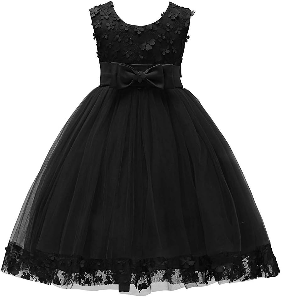 Weileenice 1-14 Years Big/Little Girl Flower Lace A-line Party Dresses