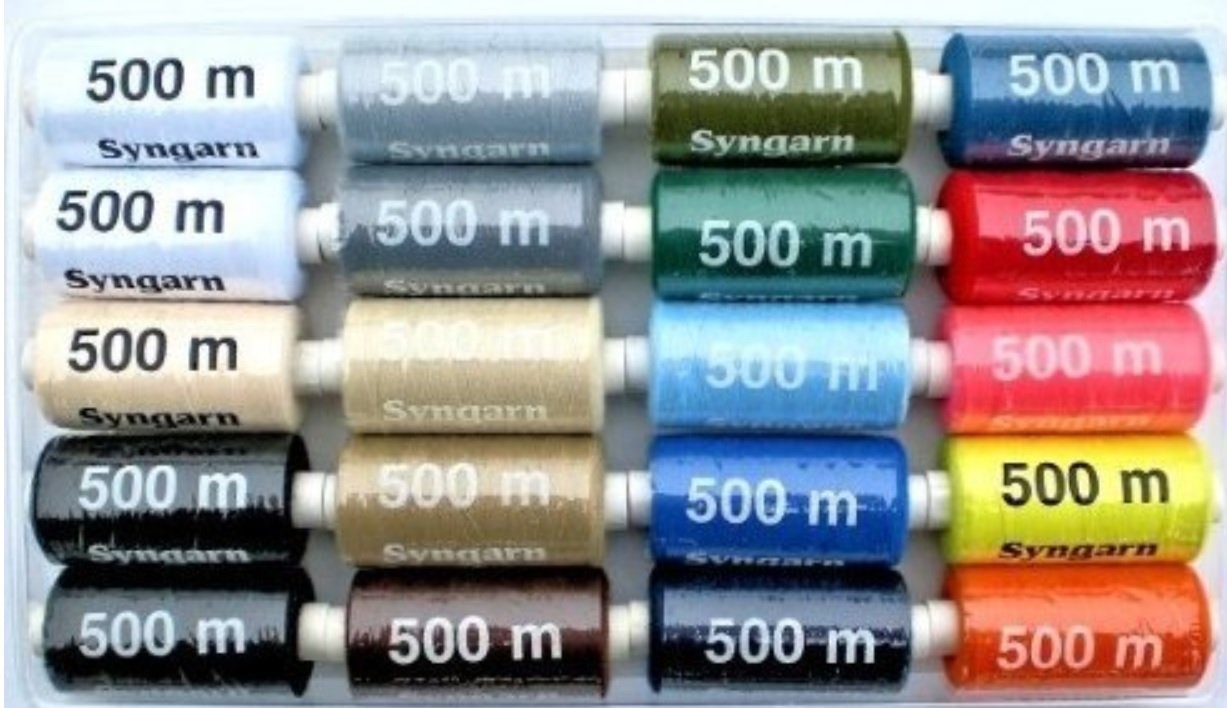 Unbekannt 20 x 500 m Sewing Thread Set: Synthetic Thread for Sewing Machine, Polyester