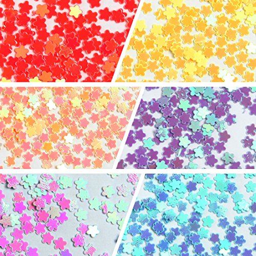 DIY 12 Colors 2 Sets 24 Jars of Flower & Star Iridescent Glitter Sequins Spangle for Nail Art Tip Deco Crafts Project - Thumbnail 5