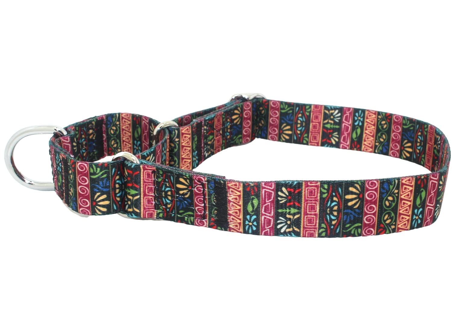 haoyueer Heavy Duty Nylon Adjustable Martingale Dog Collar for Walking Training Boy and Girl Dogs (XL:53-62CM, Bohemian Purple) — image 1