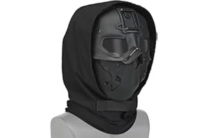 JFFCESTORE Airsoft Mask Tactical Mask and Dual Mode Hoods Face Mask Around Neck for Paintball Cosplay Costume Party