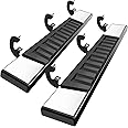 CLIMWA 6 Inch Side Steps Running Boards; Compatible with 2019-2025 Chevy Silverado/Gmc Sierra 1500, 2500, 3500 Regular/Standard/Single Cab Truck; Stainless Steel, Plastic; OE Style
