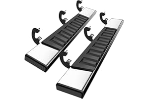 CLIMWA 6 Inch Side Steps Running Boards; Compatible with 2019-2025 Chevy Silverado/Gmc Sierra 1500, 2500, 3500 Regular/Standard/Single Cab Truck; Stainless Steel, Plastic; OE Style